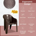 HELLO 4 Seater Dining Table Set for Home Garden Cafeteria Plastic 4 Seater Dining Set (Finish Color -Dark Brown, DIY(Do-It-Yourself))[AA1098/99] - Image 4