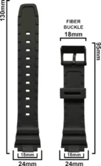 SuruRetail CASIO  Strap for AE-1200WH,   AE-1300WH F-108WH,W-216H mm ,Resin Watch Strap (black) (AA1104/13)