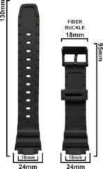SuruRetail CASIO Strap for AE-1200WH, AE-1300WH, F-108WH, W-216H 18 mm Resin Watch Strap (Black) - Image 2