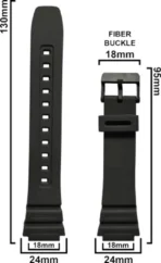 SuruRetail CASIO  Strap for AE-1200WH,   AE-1300WH F-108WH,W-216H mm ,Resin Watch Strap (black) (AA1104/13) - Image 2