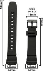 SuruRetail CASIO Strap for AE-1200WH, AE-1300WH, F-108WH, W-216H 18 mm Resin Watch Strap (Black) - Image 3