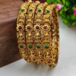 OrnaDzn Zevellery Alloy Gold-plated Bangle (Pack of 4) [AA1102/202]