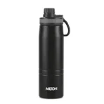 Milton Sparkle 600 Thermosteel Water Bottle with Easy Sip Cap and Handle, 620 ml, Vacuum Insulated Stainless Steel, Hot and Cold, On The Go Bottle for Office College, Black