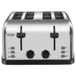 Russell Hobbs 1500W 4 Slice Pop-Up Toaster with Dual Browning Control (Silver)