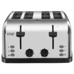 Russell Hobbs 1500W 4 Slice Pop-Up Toaster with Dual Browning Control (Silver)
