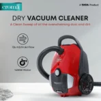 Croma 1600W Dry Vacuum Cleaner with Cyclonic Technology (Reusable Dust Bag, Red) - Image 2