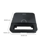 BAJAJ SWX 6 800W 2 Slice Sandwich Maker with Non Stick Coating Plates (Black) - Image 2
