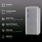 LG 185 Litres 3 Star Direct Cool Single Door Refrigerator with Stabilizer Free Operation (GL-B201APZD, Shiny Steel) - Image 2