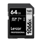 Lexar Professional 1066x SILVER Series SDXC 64GB Class 10, Class 3, Class 30 160MB/s Memory Card