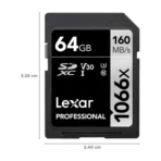 Lexar Professional 1066x SILVER Series SDXC 64GB Class 10, Class 3, Class 30 160MB/s Memory Card - Image 2