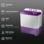 SAMSUNG 7 kg 5 Star Semi Automatic Washing Machine with Double Strong Pulsator (WT70M3000UU/TL, Light Gray & Voilet) - Image 2