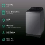 SAMSUNG 9 kg 5 Star Fully Automatic Top Load Washing Machine (WA90BG4582BDTL, In-built Heater, Dark Gray) - Image 2