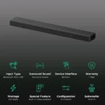 SONY HT-A3000 250W Bluetooth Soundbar with Remote (Dolby Digital, 3.1 Channel, Black) - Image 2