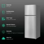 Haier 358 Litres 3 Star Frost Free Double Door Convertible Refrigerator with Triple Inverter Technology (HRF-4083BIS-P, Inox Steel) - Image 2