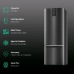 Whirlpool Intellifresh Pro 370 312 Litres 3 Star Frost Free Double Door Bottom Mount Convertible Refrigerator with 6th Sense Technology (Steel Onyx) - Image 2