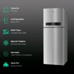 Whirlpool Intellifresh Platina 515 467 Litres 2 Star Frost Free Double Door Convertible Refrigerator with 6th Sense Technology (Grey) - Image 2