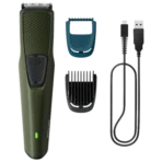 PHILIPS Series 1000 Rechargeable Cordless Wet & Dry Trimmer for Beard for Men (30mins Runtime, DuraPower Technology, Green)