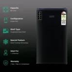 Croma 84 Litres 2 Star Direct Cool Single Door Refrigerator with Reversible Door ( Black) - Image 4