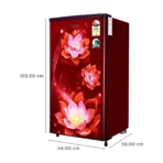 Croma 165 Litres 2 Star Direct Cool Single Door Refrigerator with Anti Fungal Gasket ( PCM Floral) - Image 5