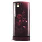 LG 201 Litres 5 Star Direct Cool Single Door Refrigerator with Antibacterial Gasket (GL-D211HSEZ, Scarlet Euphoria