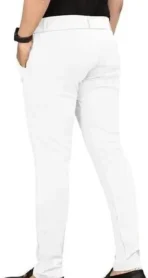 Regular Fit Men White Lycra Blend Trousers(AA1103/114) - Image 4