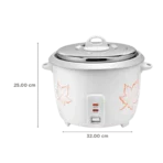 USHA RC18SS2 1.8 Litre Electric Rice Cooker with Keep Warm Function (White) - Image 2