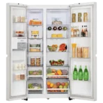 LG 650 Litres 3 Star Frost Free Side by Side Convertible Refrigerator with Smart Inverter Compressor (GLB257DLW3, Linen White) - Image 2