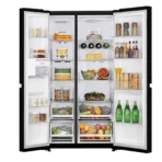 LG 650 Litres 3 Star Frost Free Side by Side Convertible Refrigerator with Smart Inverter Compressor (GLB257DBM3, Black Mirror) - Image 3