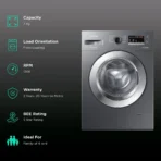 SAMSUNG 7 kg 5 Star Inverter Fully Automatic Front Load Washing Machine (WW70R22EK0X/TL, Eco Bubble Technology, Inox Grey) - Image 2