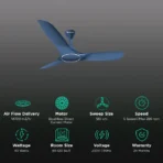 HAVELLS Stealth Air 5 Star 1200mm 3 Blade BLDC Motor Ceiling Fan with Remote (Inverter Technology) - Image 2