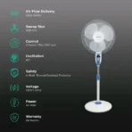 HAVELLS Sprint LED 400mm 3 Blade High Speed Pedestal Fan (LED Indicator, Blue) - Image 2