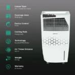 BAJAJ Shield Skive Nios 36 Litres Tower Air Cooler with DuraMarine PRO Pump (Anti Bacterial Hexacool Master, White) - Image 2