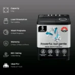 SAMSUNG 8 kg 5 Star Semi Automatic Washing Machine with Magic Filter (WT80C4200GG/TL, Dark Grey) - Image 2