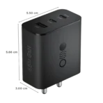 Nothing C332 65W Type A and Type C 3-Port Fast Charger (Adapter Only, GaN Technology, Dark Grey) - Image 2