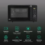 LG 32L Convection Microwave Oven with Diet Fry (MC3286BLU, Black) - Image 2