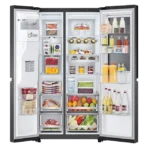 LG 630 Litres 3 Star Frost Free Side by Side Door Smart Wifi Enabled Refrigerator with Multi Air Flow (GL-X257AMC3, Matt Black) - Image 3