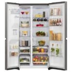 LG 630 Litres 3 Star Frost Free Side by Side Door Smart Wifi Enabled Refrigerator with Multi Air Flow (GL-L257CPZ3, Shiny Steel) - Image 3