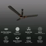 atomberg Studio Smart Plus 5 Star 1200mm 3 Blade BLDC Motor Smart Ceiling Fan with Remote (Boost Mode, Earth Brown)