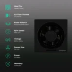 Crompton Brisk Air Plus 6 Inch 150mm Exhaust Fan (Auto Dust Protection Shutters) - Image 2