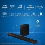 SAMSUNG Q Series 360W Bluetooth Soundbar with Remote (Dolby Atmos, 3.1.2 Channel, Black) - Image 2