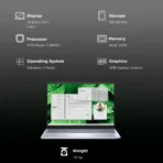 DELL Inspiron 5445 AMD Ryzen 7 8840U 8th Gen Thin & Light Laptop (16GB, 512GB SSD, Windows 11 Home, 14 inch FHD Plus Display, MS Office 2021, Ice Blue, 1.61 KG) - Image 2