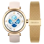Croma VELCOITY GF Smartwatch with Bluetooth Calling (2025 Model, 1.32inches AMOLED Display, IP68 Waterproof, Rose Gold Strap)