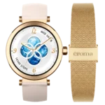 Croma VELCOITY GF Smartwatch with Bluetooth Calling (2025 Model, 1.32inches AMOLED Display, IP68 Waterproof, Rose Gold Strap)