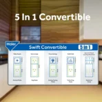 Haier 268 Litres 2 Star Frost Free Double Door Convertible Refrigerator with Turbo Icing (HRF-3182PKG-P, Black Glass) - Image 5