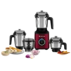 Atomberg Zenova 550 Watt 4 Jars Mixer Grinder (18000 RPM, Hands Free Operation, Red Wine)