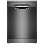 BOSCH Series 6 15 Place Settings Free Standing Dishwasher with Anti-Fingerprint (No Pre-rinse Required, Black Inox)