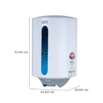 Croma AV5111 15 Litres 5 Star Vertical Storage Geyser with Temperature Control Knob (White) - Image 2