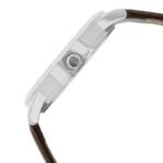 Mens Watch Classic Analog Watch with White Dial, Leather Strap, Roman Numerals, Date Display (AA1104/249) - Image 3