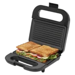 BAJAJ SWX 6 800W 2 Slice Sandwich Maker with Non Stick Coating Plates (Black)