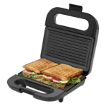 BAJAJ SWX 6 800W 2 Slice Sandwich Maker with Non Stick Coating Plates (Black)
